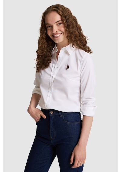U.S. Polo Assn. Kadın Beyaz Uzun Kollu Basic Gömlek 50333777 Vr013