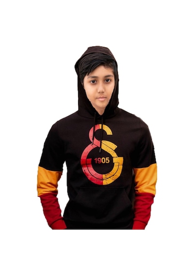 Galatasaray Lisanslı Büyük Armalı Siyah Çocuk Sweatshirt Hediye Aslan Ahşap Kutulu Siyah