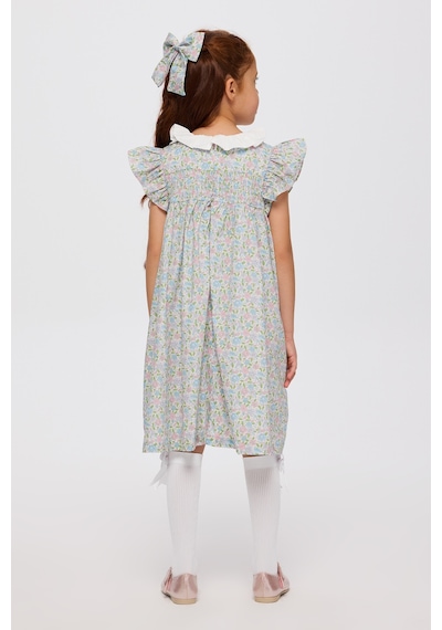 Panço Liberty Kumaş Çiçek Desenli Kız Çocuk Elbise 5621gk26010 Pembe