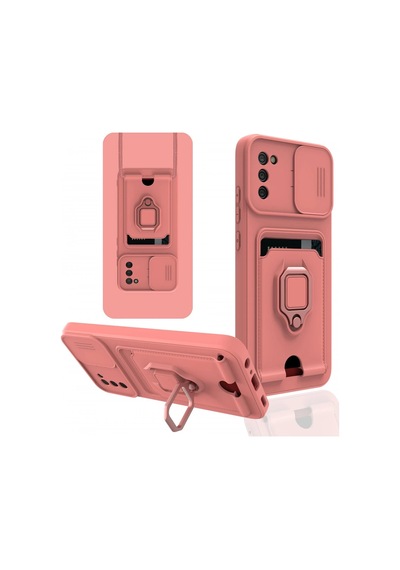 Newface - 987 - Samsung Galaxy A03s Kılıf Zuma Kartvizitli Yüzüklü Silikon - Cadde101 - - Pembe