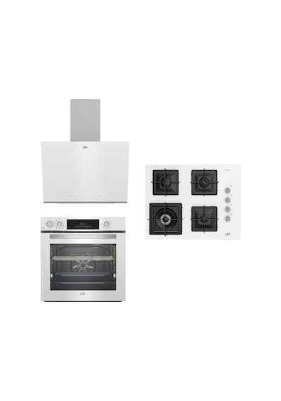 Beko BFC 631 B - Bocd K 6510 EWB - BDE 6062 B Beyaz Buhar Destekli Ankastre Set
