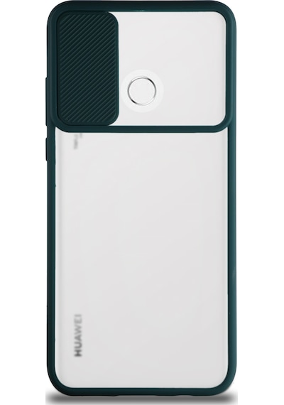 Huawei P30 Lite ile Uyumlu Kapak Lensi Açılır Kapanır Kamera Korumalı Silikon Kılıf