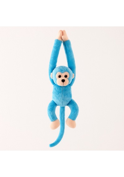 30 Cm Orta Boy Peluş Sesli Maymun Mavi