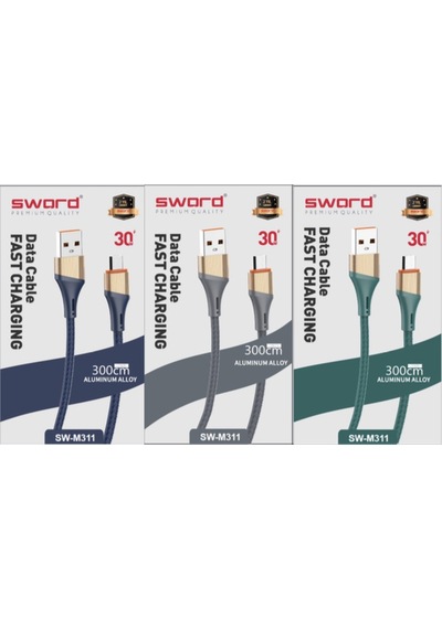 Sword 3 Üç Metre Micro Hızlı Şarj Ve Data Kablosu