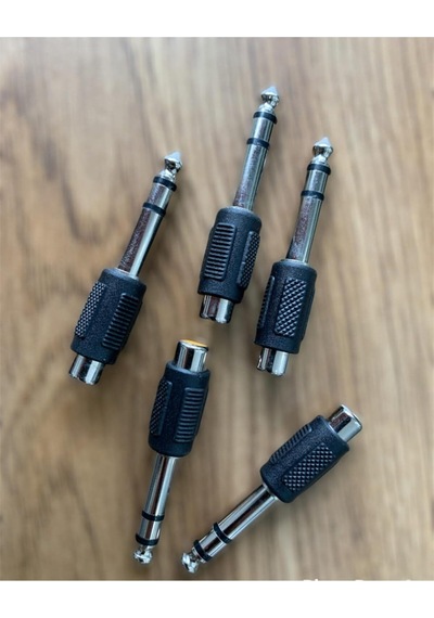5 Adet 6.3mm Aux Ses Av Audio Jack Aparat Çevirici Jak Mikrofon Ses Rca Dönüştürücü Rca Tos