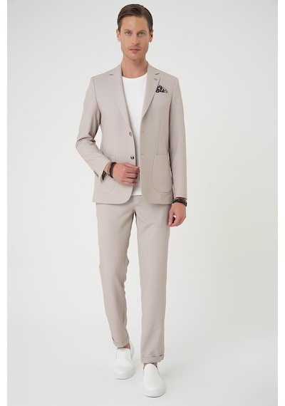Efor Comfort Fit Mono Yaka Çift Yırtmaç Torba Cep Kendinden Desenli Casual Bej Ceket C 705 Bej Efor Comfort Fit Mono Yaka Çift Yırtmaç Torba Cep Kendinden Desenli Casual Bej Ceket C 705 Bej
