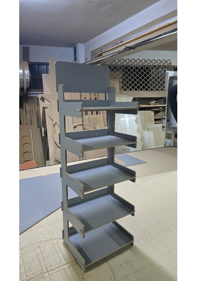 5 Gözlü, Geçmeli Mdf Lam Raf Standı - 35x110x28 Cm - Demonte, Kol