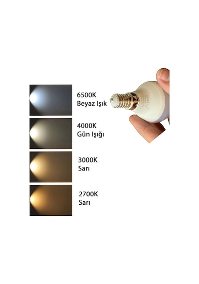 10 Adet Osaka 7w 50w Beyaz Işık E14 Duylu İnce Duy Led Mini Ampul