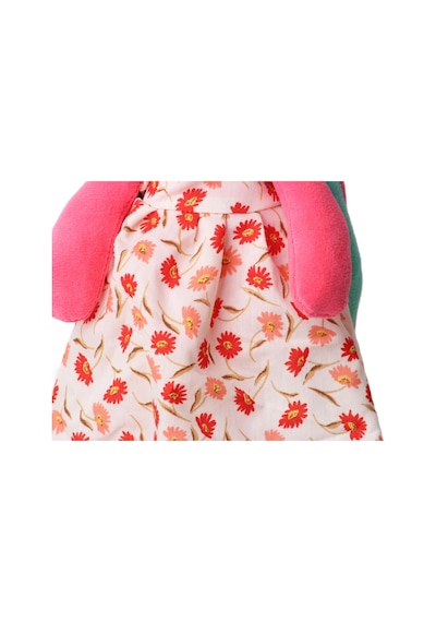 İthal Kumaş Uzun Kulaklı Renkli Kıyafetli Sevimli Tavşan Peluş Oyuncak Uyku & Oyun Arkadaşı 30 Cm. Koyu Pembe