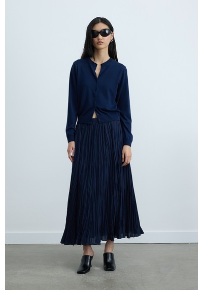 Suud Collection Lacivert Lea Triko Hırka