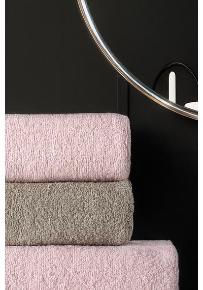 4'lü Hamam Takımı Banyo Havlu Seti 2 Adet 50x90 + 2 Adet 70x140 %100 Pamuk Yumuşak Havlu Kahve - Pudra