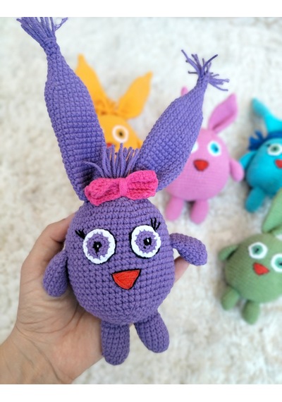 Amigurumi Sunny Bunny Mor Tavşan Oyuncak Dukakidstoys
