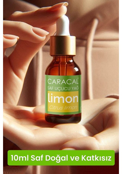 Caracal %100 Saf Limon Yağı Limon Kabuğu Uçucu Yağı 10ml Katkısız Ve Doğal Limon Yağı 10 ML