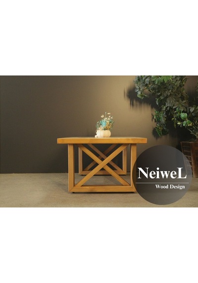 Neiwel Moe Doğal Ahşap Sehpa-70-140 Açık Ceviz