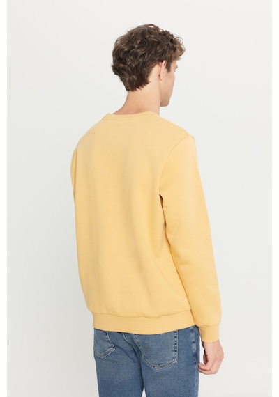 AC&Co / Altınyıldız Classics Erkek Hardal Standart Fit Normal Kesim İçi Polarlı Bisiklet Yaka Sweatshirt Hardal