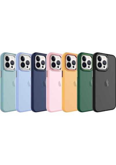 Zeyline Apple Uyumlu iPhone 13 Pro Buzlu Sert Pc Zore May Kapak-koyu Yeşil