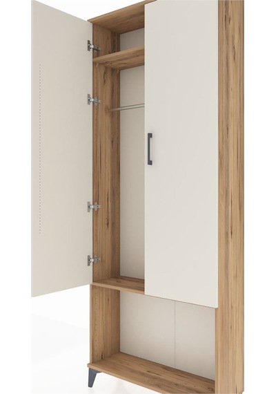 Arges Dolap 2 Raflı 2 Kapaklı Tek Askılı 88x30x221 Çam-aytaşı Atlas Çam