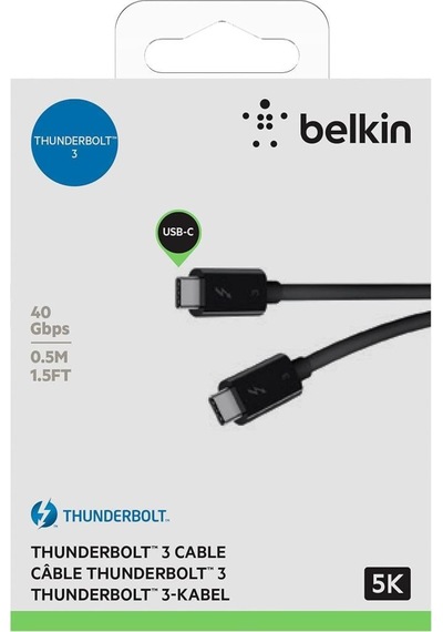 Belkin Thunderbolt 3 100w 40gbps Usb-c - Usb-c Kablosu 2 Metre, Siyah - F2cd085bt2m-blk - Teşhir