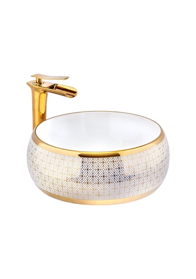 İsaoğlu Yapı Çanak Lavabo Gold Beyaz Çanak Lavabo Seramik Banyo Lavabosu 40x40 Armatür Hariçtir Beyaz