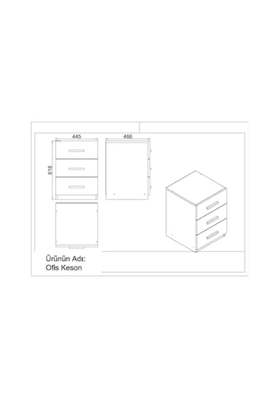 Robinhome Robin Home Verona Abc Ofis Büro Masa Takımı Ofis Masası + Keson +