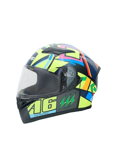 Gp Nero Mks003-bb5ny Güneş Vizörlü Şeffaf Full Face Motosiklet Kaskı Siyah Sarı Mavi