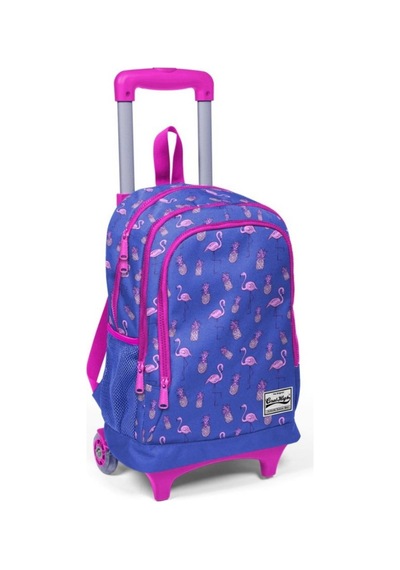 Coral High Işıklı Tekerlekli İlkokul Çanta - Mavi Flamingo 23132