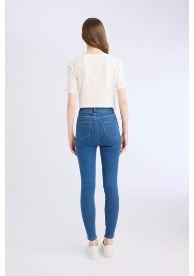 DeFacto -  Jegging Yüksek Bel Bilek Boy Dar Paça Basıc Jean Pantolon B7498AX24SP Mavi