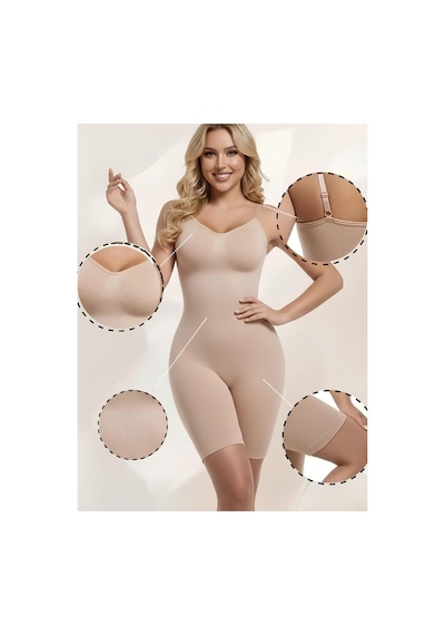 Mistirik Larix Model Extra Toparlayıcı Extra Sıkılaştırıcı Tam Boy Tulum Korse Ten Renk