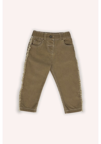 Kız Bebek Beli Lastikli Camel Kot Pantolon 10367723