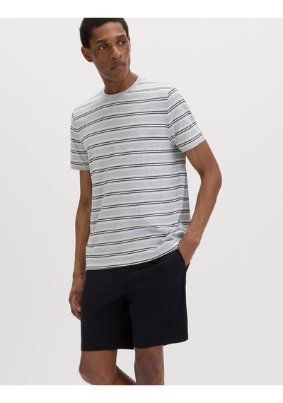 Marks & Spencer Saf Pamuklu Çizgili Pijama Takımı T07000090 Gri