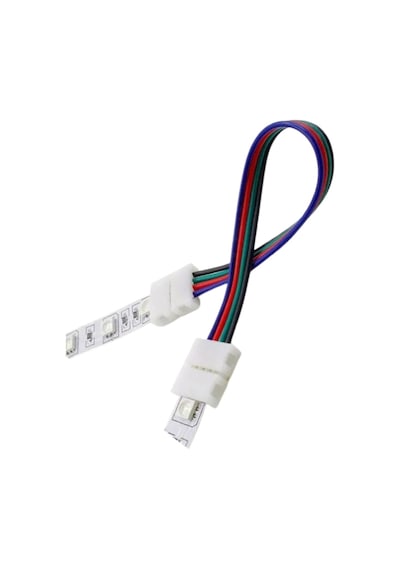 Rgb Şerit Led Hızlı Konnektör 15 Cm Kablolu 4 Pin Lehimsiz İki Yönlü 10 Adet