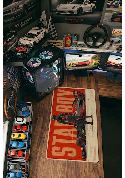 Max Verstappen Red Bull Racing Formula 1 40x90 Cm Oyuncu Mousepad Kaymaz Taban Büyük Boy Mousepad Siyah