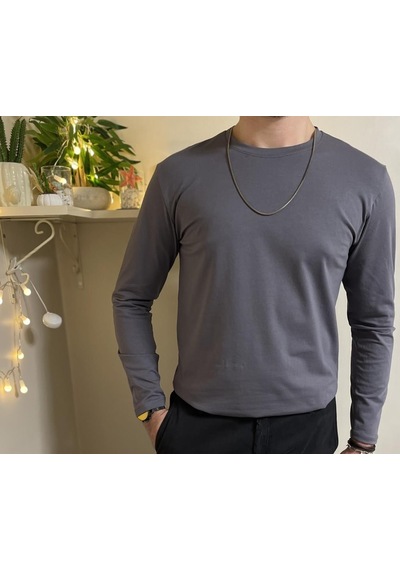 Betimoda Erkek Slim Fit Dar Kesim Bisiklet Yaka Uzun Kol Pamuklu Tişört
