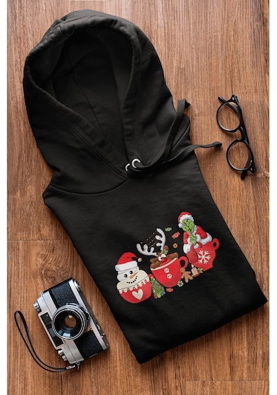 Grinch Yeni Yıl Kapşonlu Sweatshirt 001