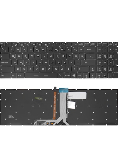 Msı Uyumlu Gf75 Thin 10scsr-264tr, Gf75 Thin 10scxr-045xtr Klavye Tr Işıklı - Rgb Aydınlatma