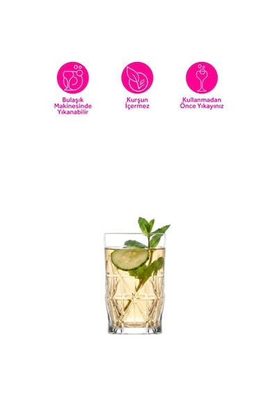 Lav Keops Cam Kahve Yanı Su Bardağı 6 Kişilik 110 ml (Likör/Şerbet Bardağı )