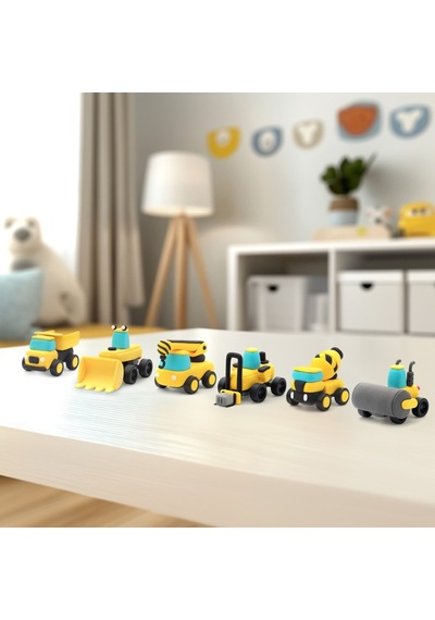Hey Clay Yaratıcı Kil Seti - Construction Vehicles