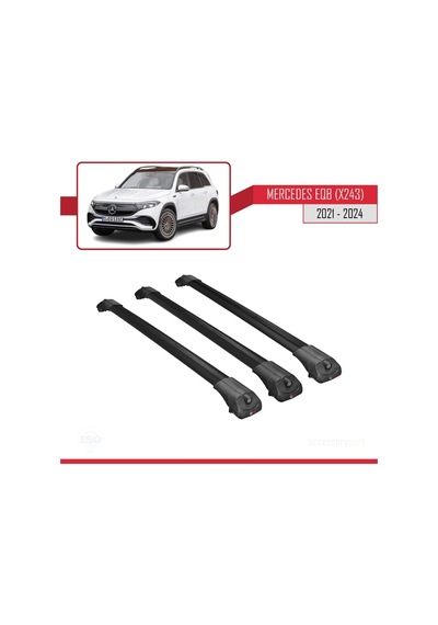 Mercedes Eqb X243 2021 Ve Sonrası İle Uyumlu Ace-1 Ara Atkı Tavan Barı Siyah 3 Adet Bar