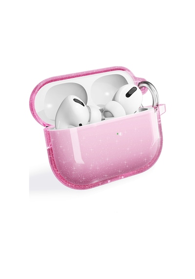Apple Uyumlu AirPods Pro 2 Allstar Airbag 32 Parlayan Simli Saydam Renkli Kılıf-pembe Pembe