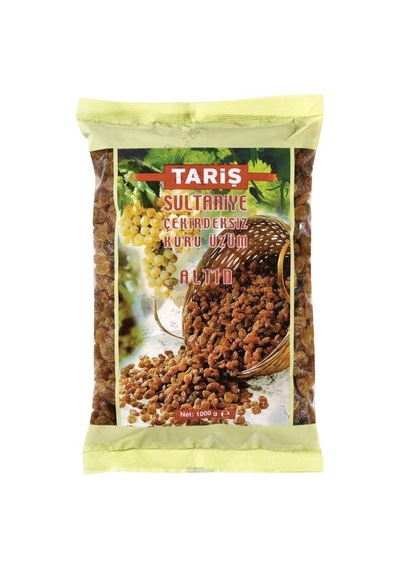 Tariş Selefon Üzüm 1 Kg - Sultaniye Çekirdeksiz Kuru Üzüm 2'li Ekonomik Paket - 2 Adet Tarı