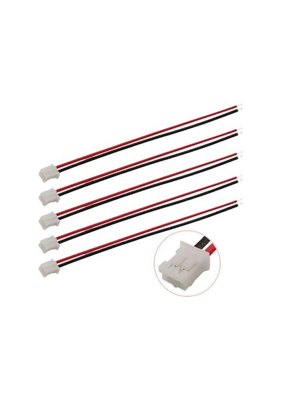 Dron İçin Mikro PH2.0 JST 1.25 2-Pin Erkek Konnektör 13cm Kablo