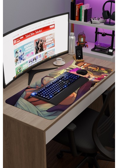 Brawlhalla Kaymaz Dikişli Kauçuk Oyuncu Mousepad V3 - 90x40 Xxl Gaming Mouse Pad Fare Altlığı
