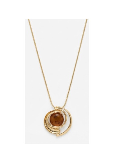 Kadın Amber Taşlı Vintage Tasarım Kolye Altın - 933734964 Altın