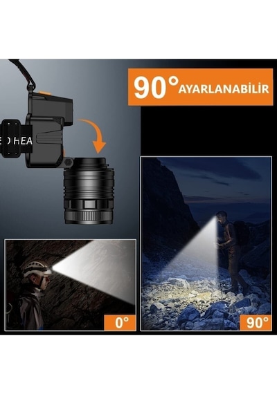 10 W 3 Modlu Şarjlı Powerbank Özellikli Kafa Lambası - Yıs-205 Zoomlu Model Diğer
