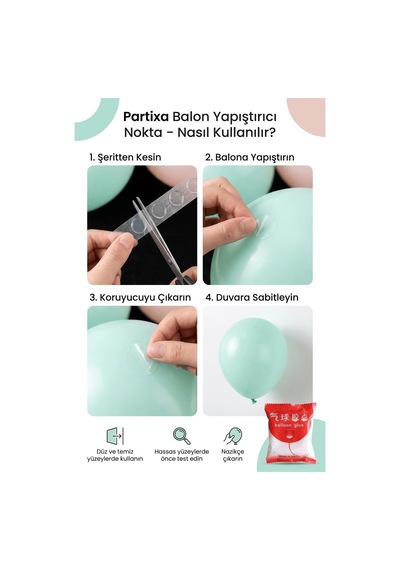 100'lü Balon Yapıştırıcı Nokta Şeffaf Çift Taraflı Balon Bandı, Güçlü Tutucu Glue Dot Rulo, Duvara Ve Tavana Yapıştırma Aparatı Diğer