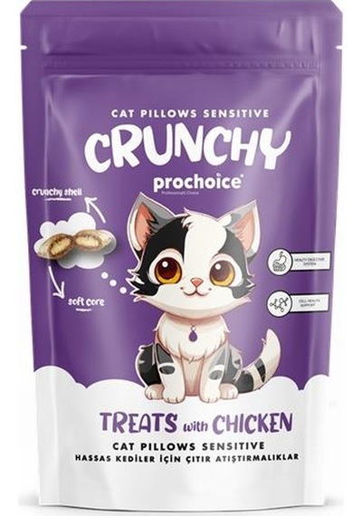 Prochoice Crunchy Sensitive, Hassas Kediler İçin Çıtır Atıştırmalık 60gr