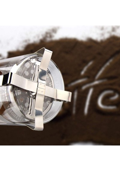 Ahşap Detaylı 350 Ml Cam French Press Sarı