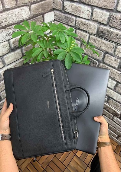 Guard Siyah Hakiki Deri Özel Üretim Laptop Ve Evrak Çantası // Grd260725wt1328 Diğer