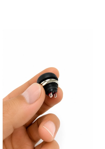 Yaylı Basmalı Anahtar Push Buton Siyah 12 Mm 50 Adet Pbs-33b 2 Pin On Off Mini Yuvarlak Su Geçirmez Anahtar 12v - 250v Ac/dc