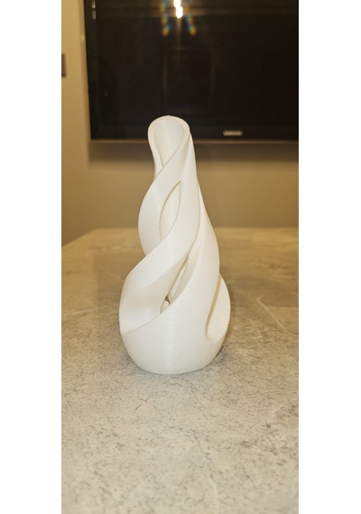 Modern Sarmal Tasarım 3d Dekoratif Vazo Beyaz